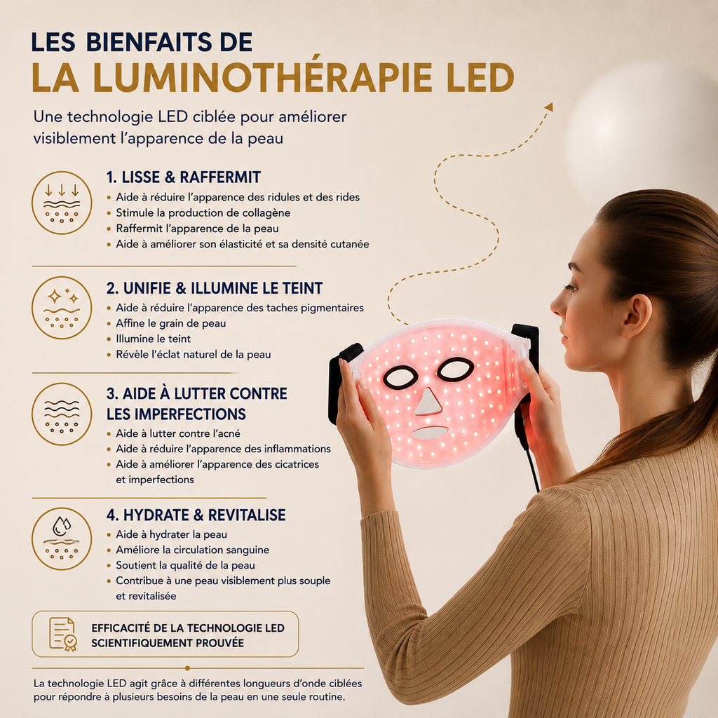 Masque LED Visage Neilima X7 Pro – Anti-Âge & Éclat