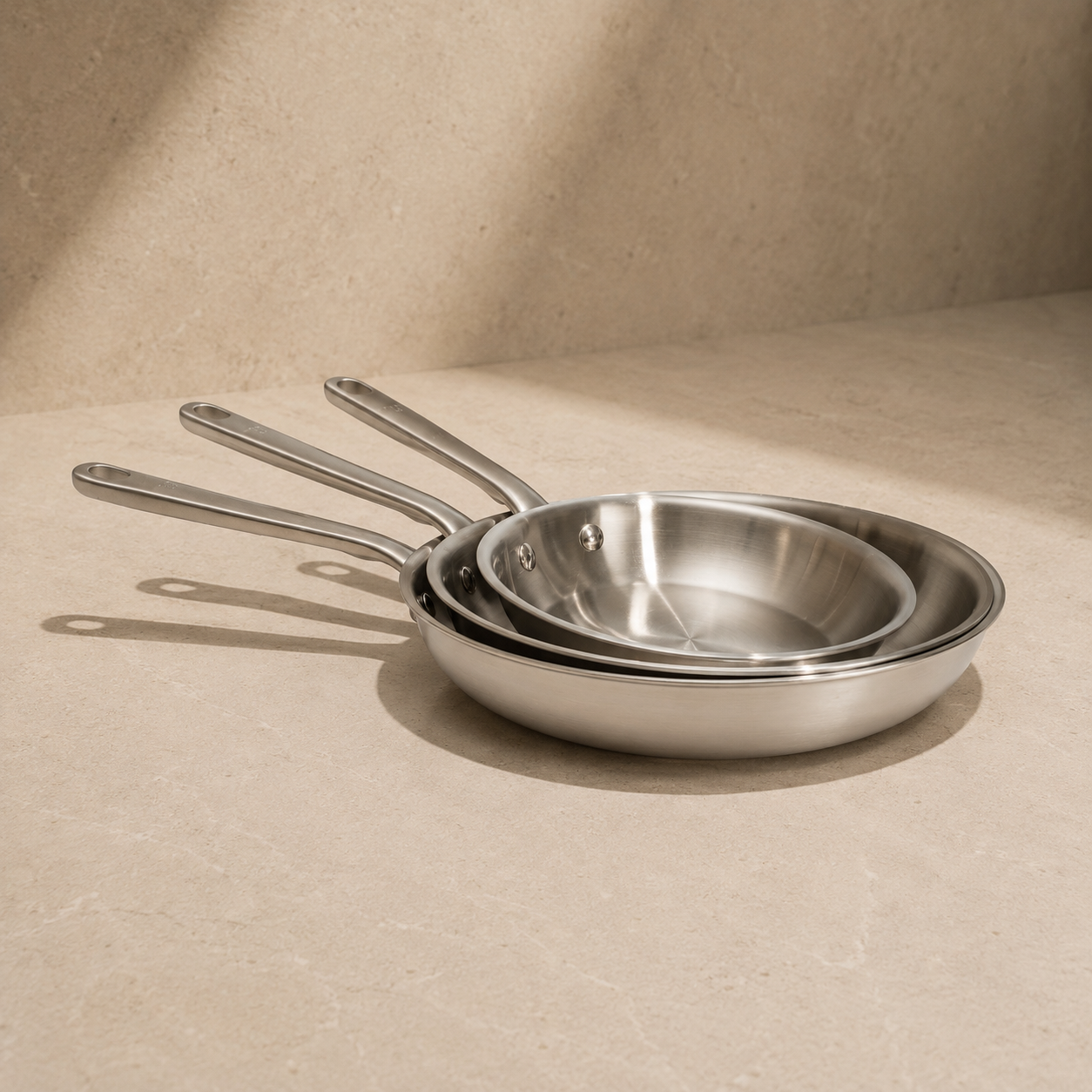 Pack Brigade - set de 3 poêles en inox