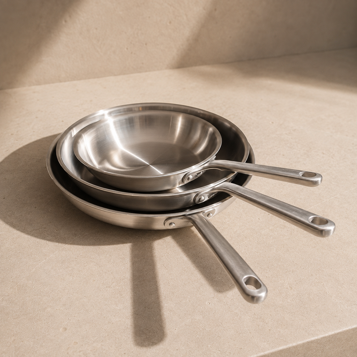 Pack Brigade - set de 3 poêles en inox