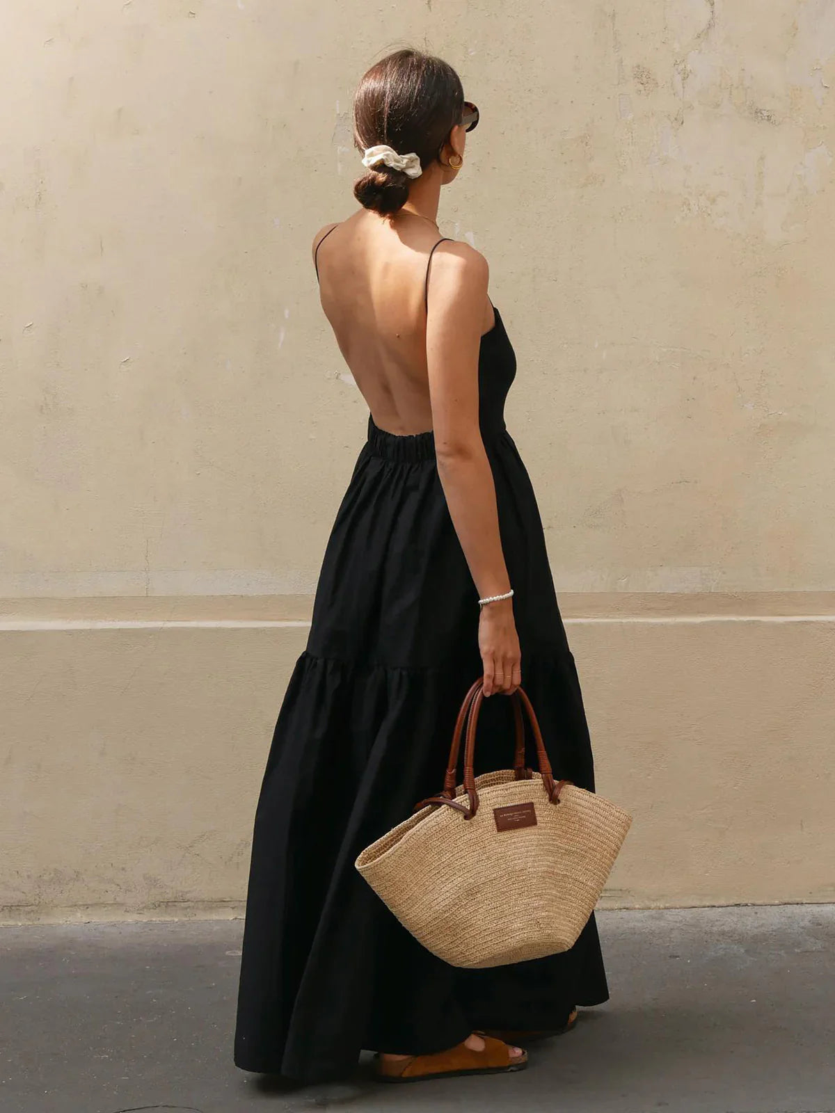 Robe Longue Unie Dos Nu