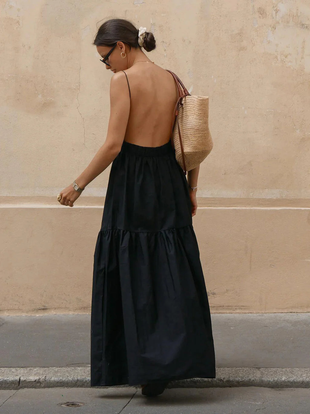 Robe Longue Unie Dos Nu