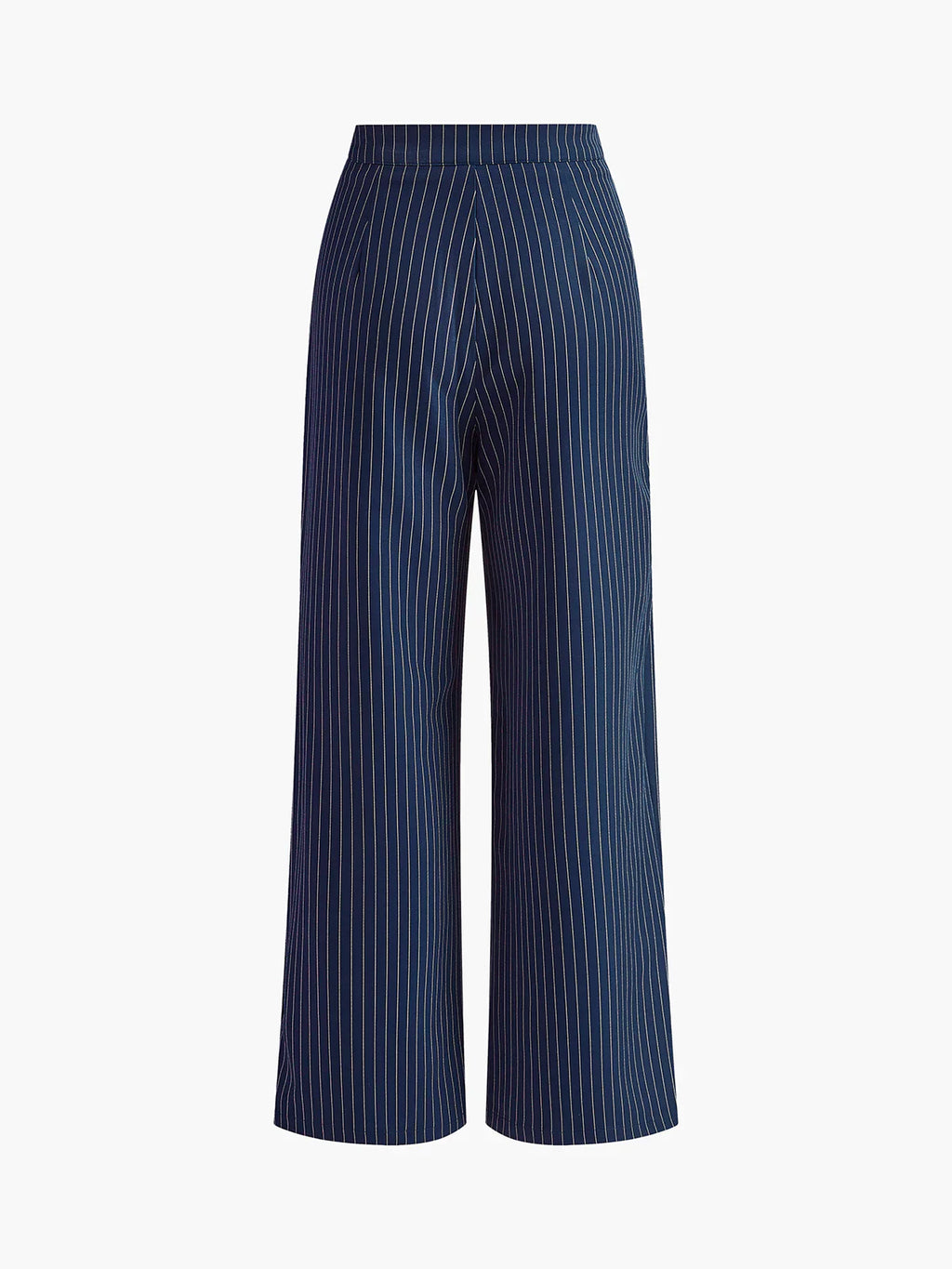 Pantalon Large à Pinces à Rayures Fines