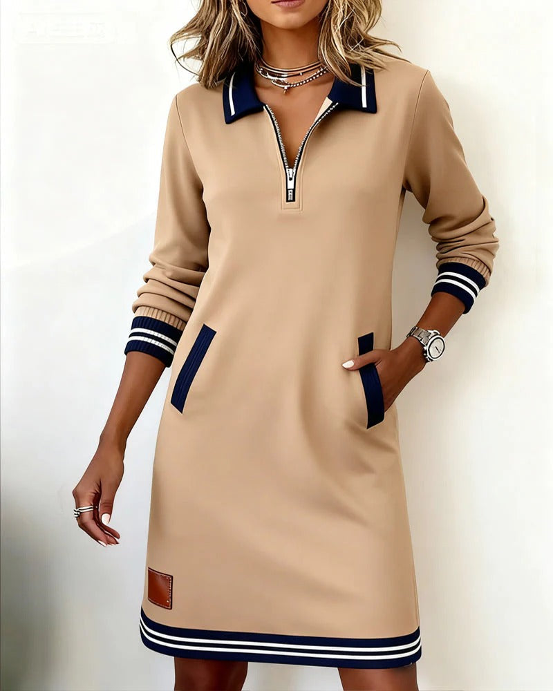 Ymena | Robe en Coton Chic à Manches Longues