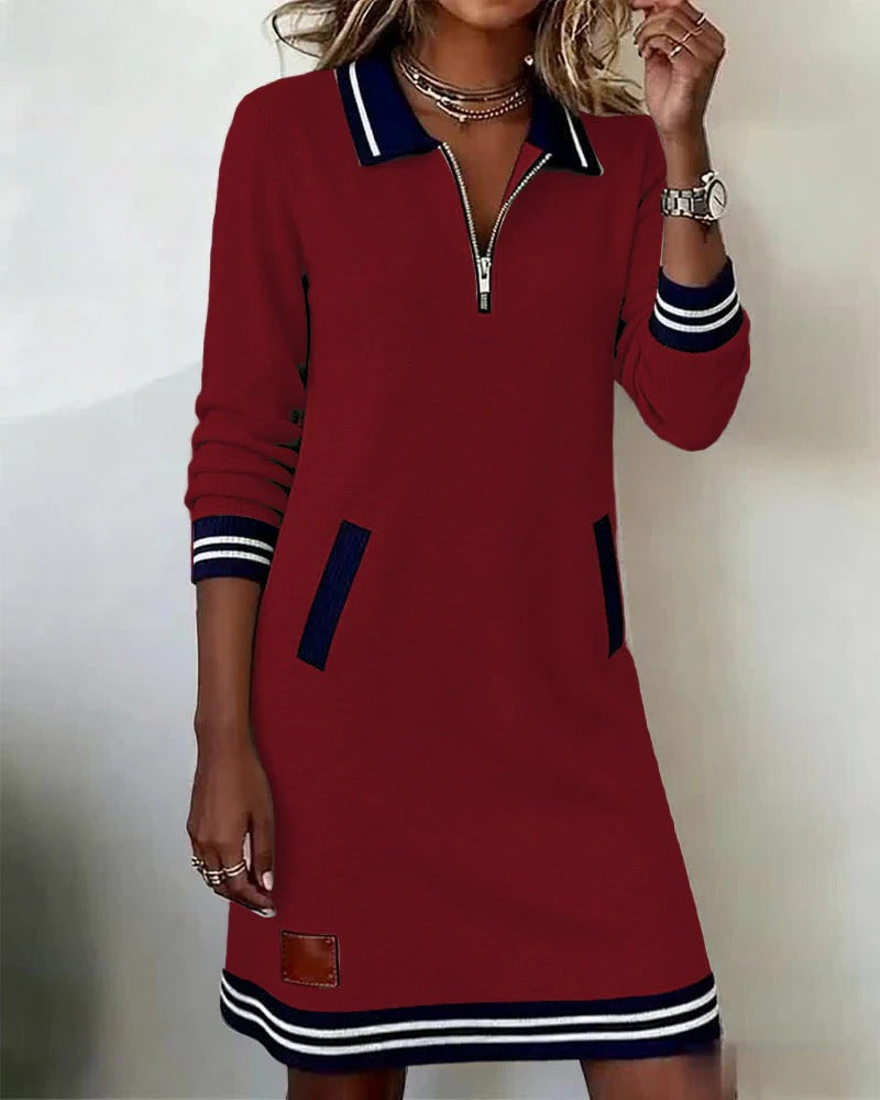 Ymena | Robe en Coton Chic à Manches Longues