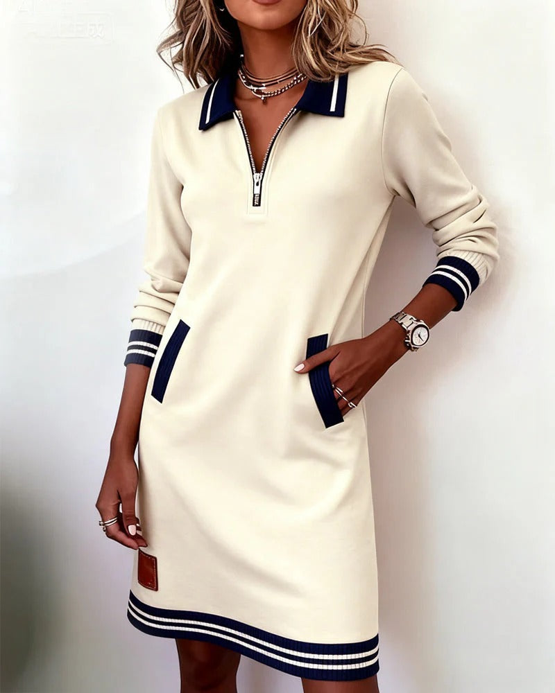 Ymena | Robe en Coton Chic à Manches Longues