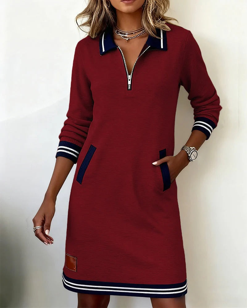 Ymena | Robe en Coton Chic à Manches Longues