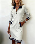 Ymena | Robe en Coton Chic à Manches Longues